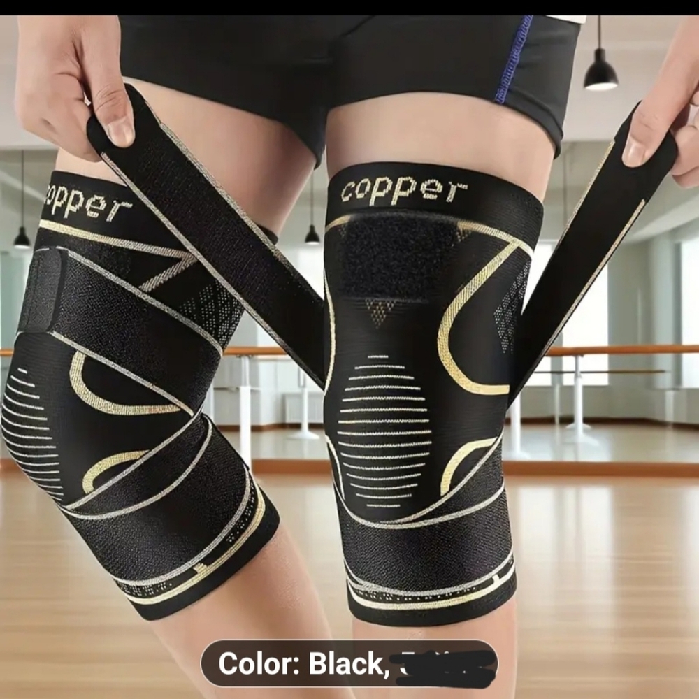 New Professional Copper Fiber Knee Support Brace Pad Heavy-Duty SIZE LARGE
